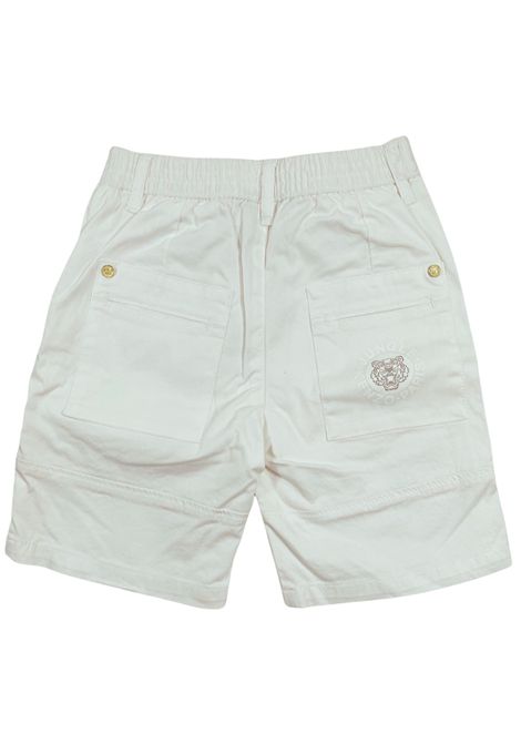 Bermuda bambino bianco in cotone Kenzo | KF25004/FIBIANCO