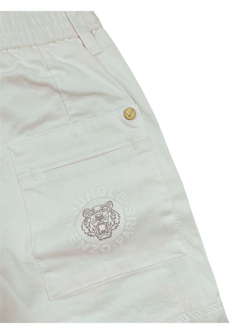 Bermuda bambino bianco in cotone Kenzo | KF25004/FIBIANCO