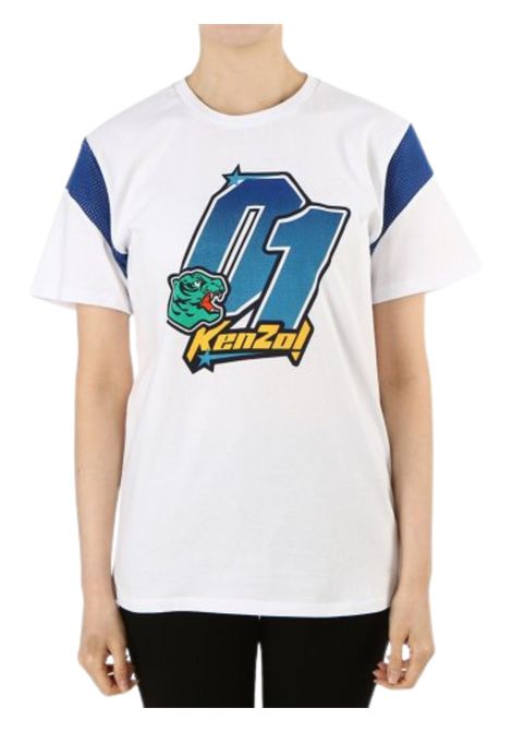 T-shirt bambino bianca in cotone Kenzo | KN10558/FIBIANCO