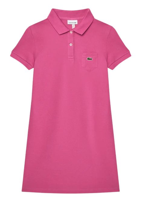 Fuchsia cotton dress for girls LACOSTE | EJ2816/MAFUCSIA