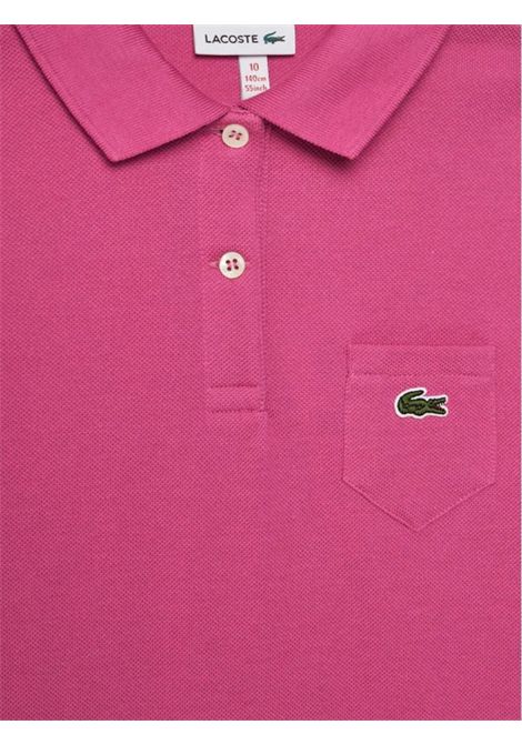 Fuchsia cotton dress for girls LACOSTE | EJ2816/MAFUCSIA