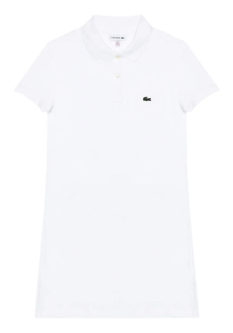 White cotton dress for girls LACOSTE | EJ28160/MABIANCO