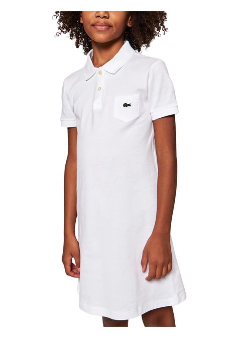 White cotton dress for girls LACOSTE | EJ28160/MABIANCO