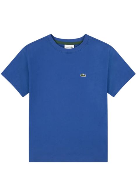Electric blue cotton T-shirt for children LACOSTE | TJ1122/MABLU ELETTRICO
