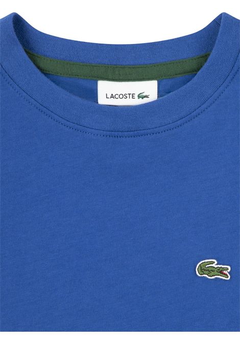 Electric blue cotton T-shirt for children LACOSTE | TJ1122/MABLU ELETTRICO