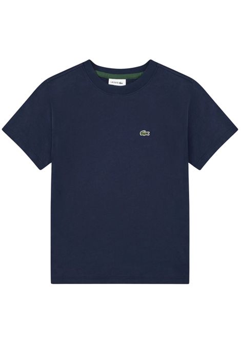 Blue cotton T-shirt for children LACOSTE | TJ1122/MABLU