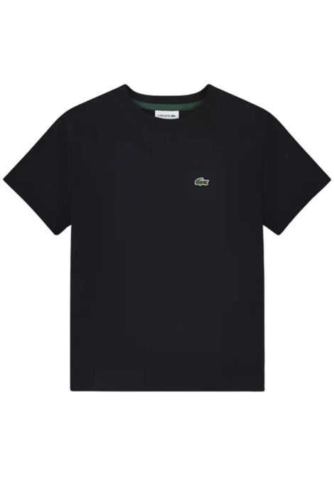 Black cotton T-shirt for children LACOSTE | TJ1122/MANERO