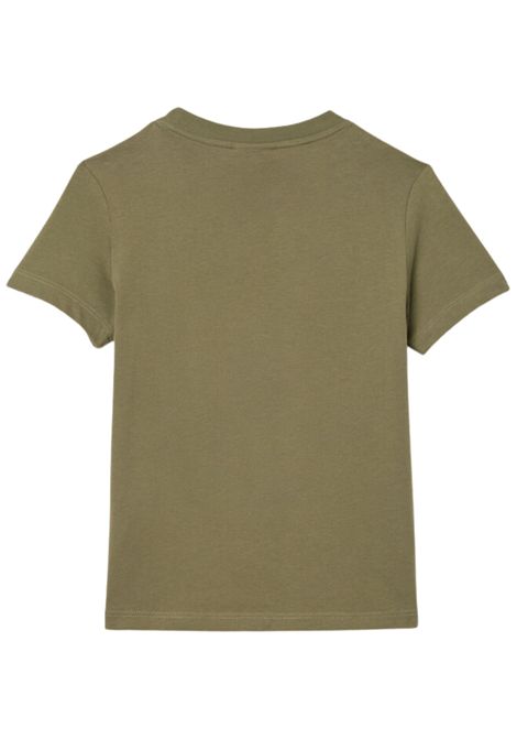 Green cotton T-shirt for children LACOSTE | TJ1122/MAVERDE MILITARE