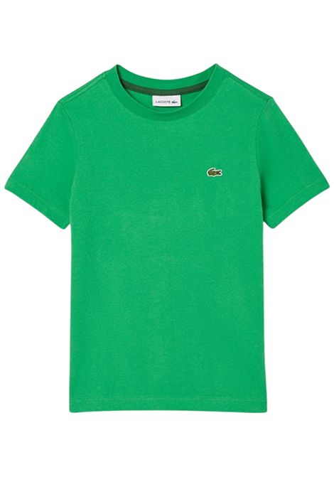 Green cotton T-shirt for children LACOSTE | TJ1122/MAVERDE