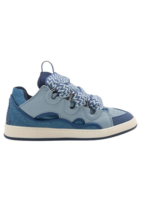 Sneakers LANVIN kids azzurro con design a inserti LANVIN | N30214/MADENIM