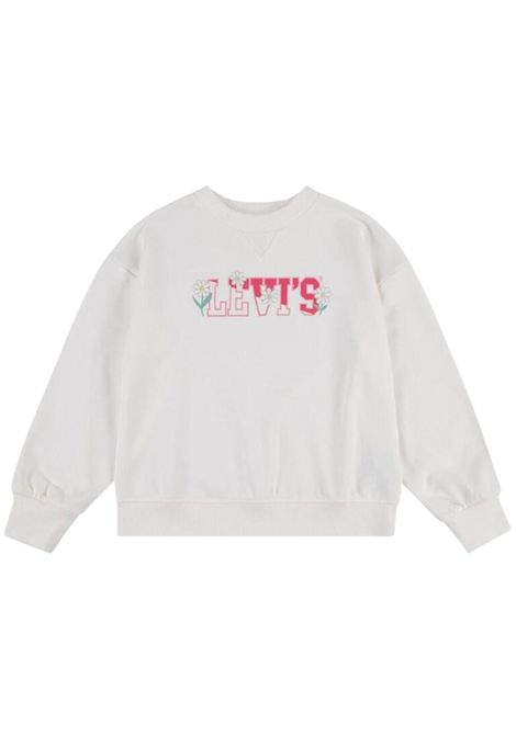 Felpa bambina bianca in cotone LEVI'S | 3EK796/MOBIANCO