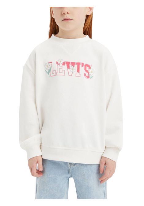 Felpa bambina bianca in cotone LEVI'S | 3EK796/MOBIANCO
