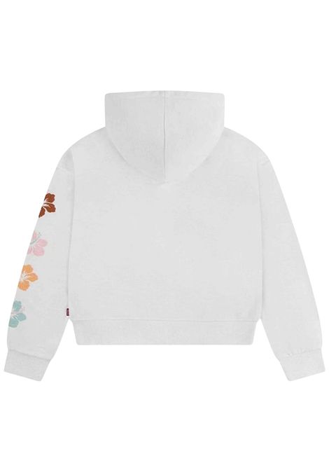 Felpa bambina bianca in cotone LEVI'S | 4EK175/MOBIANCO