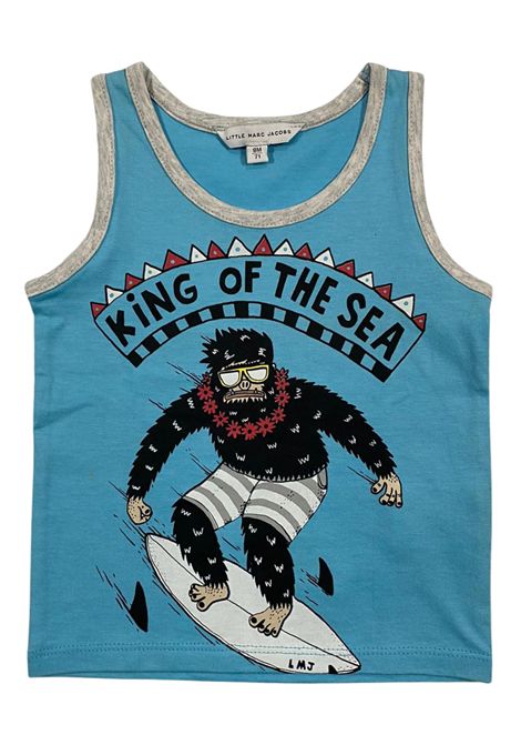 Canotta neonato azzurra in cotone LITTLE MARC JACOBS | W05072/FIAZZURRO