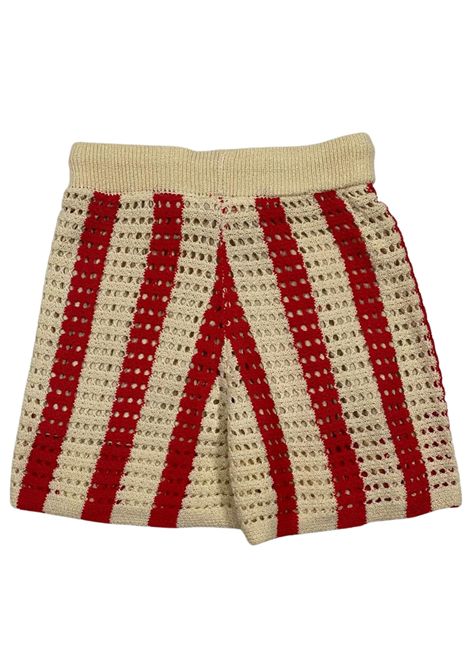 Shorts bambina filo rosso/beige Manila Grace | 101PMJS25/SUROSSO/BEIGE