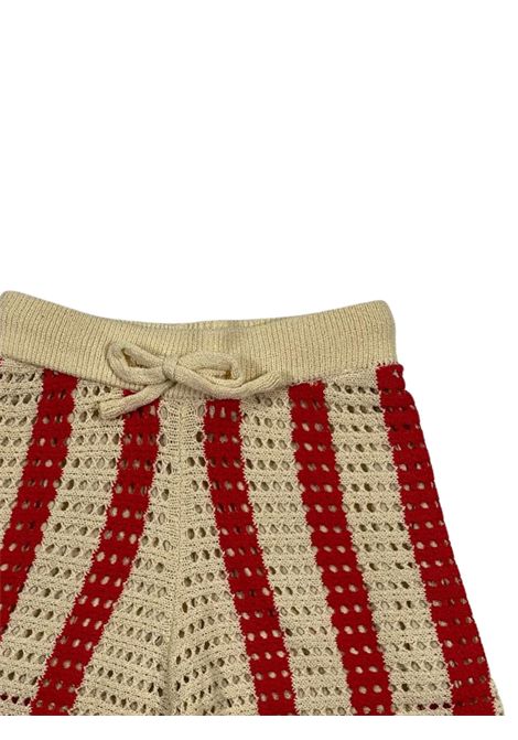 Shorts bambina filo rosso/beige Manila Grace | 101PMJS25/SUROSSO/BEIGE