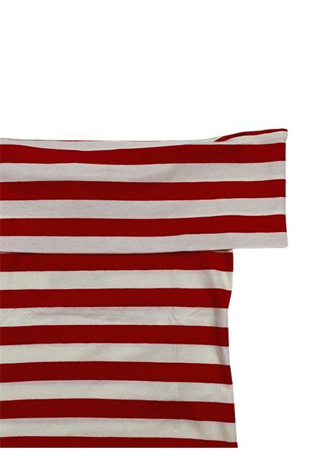T-shirt bambina bianco/rosso in cotone Manila Grace | 102TMJS25/SUBIANCO/ROSSO