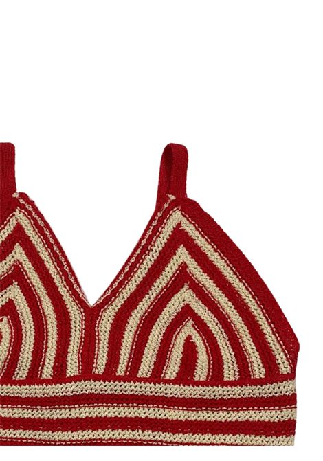 Top bambina filo rosso/beige Manila Grace | 106YMJS25/SUROSSO/BEIGE