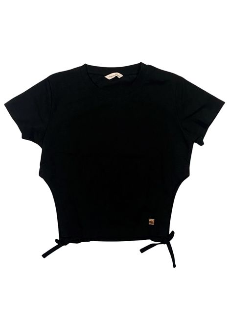 T-shirt bambina nera in cotone Manila Grace | 142TMJS25/SUNERO