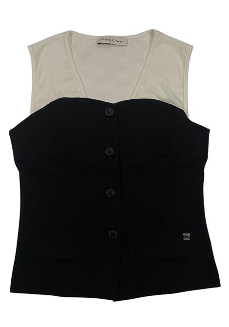 Gilet bambina nero in viscosa Manila Grace | 145JMJS25/SUNERO