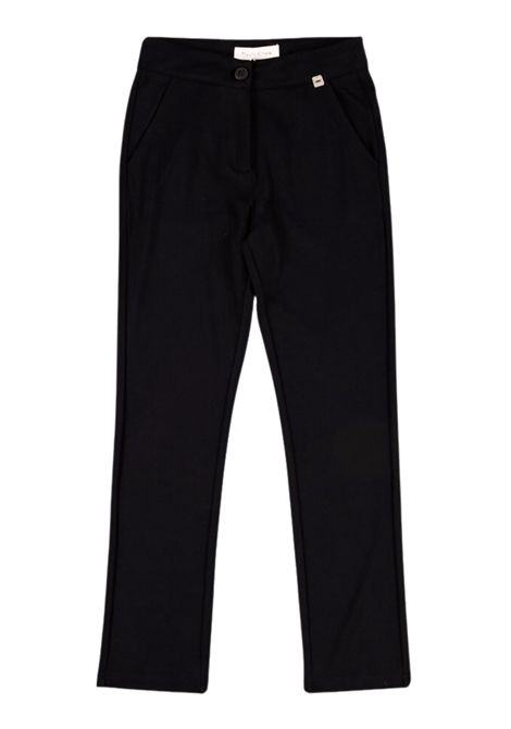 Pantalone bambina nero in viscosa Manila Grace | 146PMJS25/SUNERO