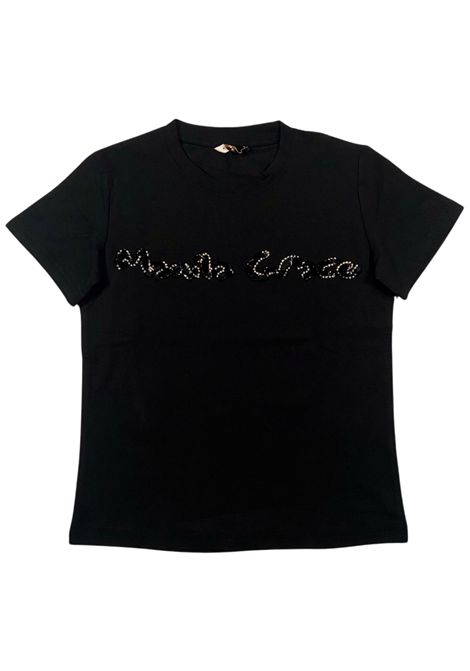 T-shirt bambina nera in cotone Manila Grace | 162TMJS25/SUNERO