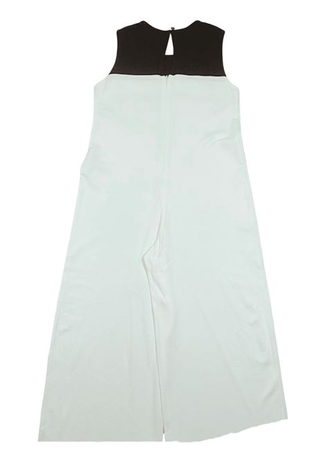 Tuta bambina bianco/nero in viscosa Manila Grace | 163AMJS25/SUBIANCO/NERO