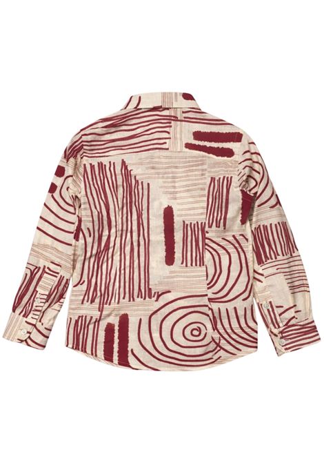 Camicia bambino bordeau in lino Manuel Ritz | 3271BORDEAU