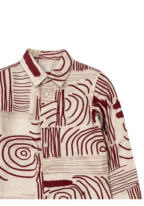 Camicia bambino bordeau in lino Manuel Ritz | 3271BORDEAU