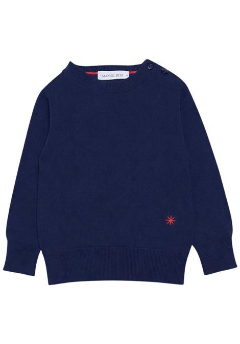 Maglia neonato blu in cotone Manuel Ritz | 3351BLU