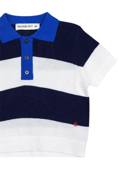 Polo neonato blu in viscosa Manuel Ritz | 3358BLU