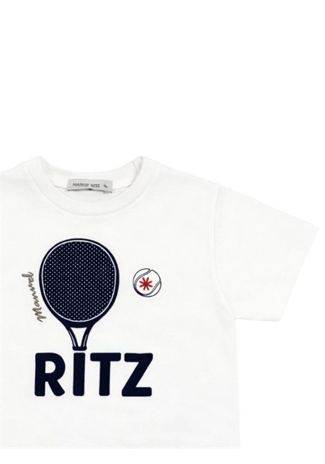T-shirt bambino bianca in cotone Manuel Ritz | 3370BIANCO