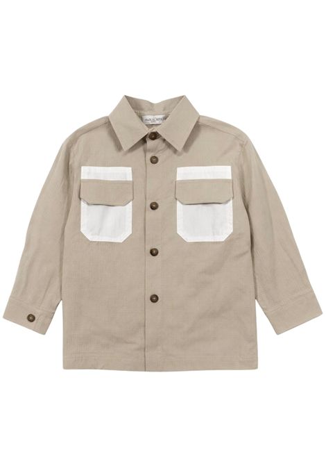 Sand-colored cotton shirt for children Manuel Ritz | 3386SABBIA