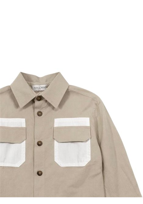 Sand-colored cotton shirt for children Manuel Ritz | 3386SABBIA