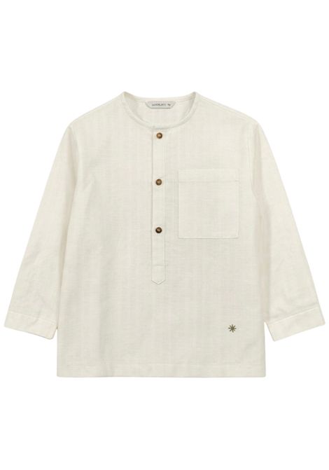 Cream cotton and linen children's shirt Manuel Ritz | 3389PANNA
