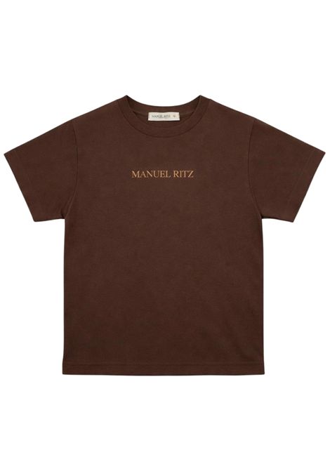 Brown cotton T-shirt for children Manuel Ritz | 3399MARRONE