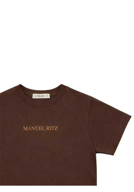 Brown cotton T-shirt for children Manuel Ritz | 3399MARRONE