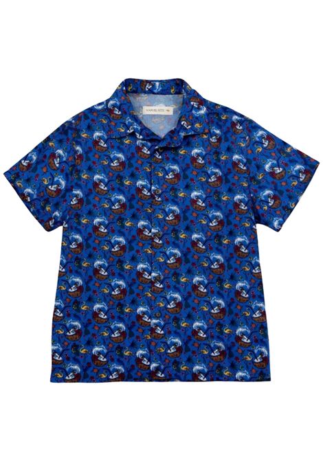 Camicia bambino blu in viscosa Manuel Ritz | 3404BLU