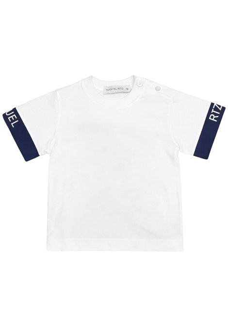 White cotton baby T-shirt Manuel Ritz | 3418BIANCO