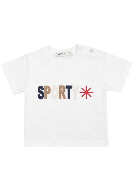 White cotton baby T-shirt Manuel Ritz | 3419BIANCO