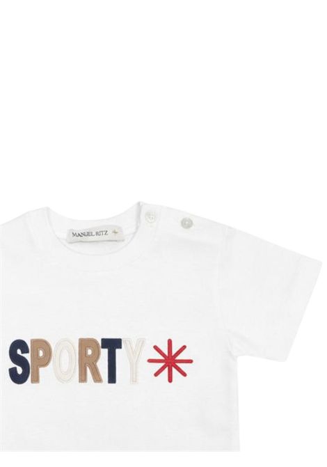 White cotton baby T-shirt Manuel Ritz | 3419BIANCO