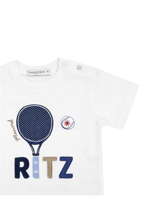White cotton baby T-shirt Manuel Ritz | 3420BIANCO