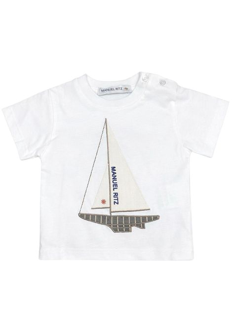 White cotton baby T-shirt Manuel Ritz | 3424BIANCO