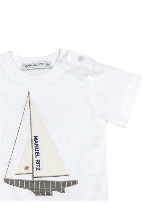 White cotton baby T-shirt Manuel Ritz | 3424BIANCO