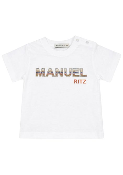 White cotton baby T-shirt Manuel Ritz | 3425BIANCO