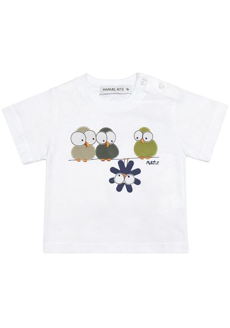 White cotton baby T-shirt Manuel Ritz | 3430BIANCO