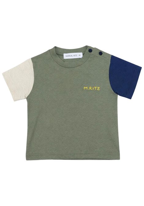 Newborn T-shirt in linen and cotton Manuel Ritz | 3431VERDE