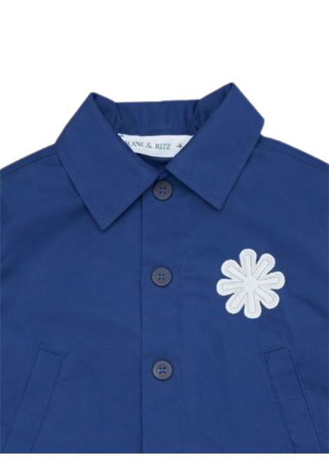 Blue cotton baby shirt Manuel Ritz | 34555BLU