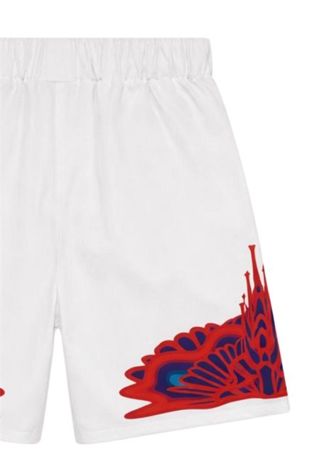 Bermuda bambino bianco in cotone MARCELO BURLON | BBE126BIANCO
