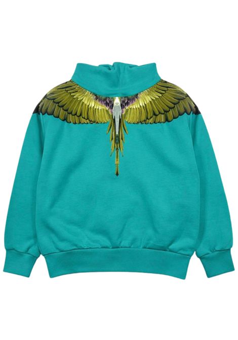 Aqua green cotton sweatshirt for children MARCELO BURLON | BHS022VERDE ACQUA